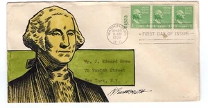 #804 Presidential Series George Washington 1938 FDC - Wildermuth H/P Add-on - Picture 1 of 2