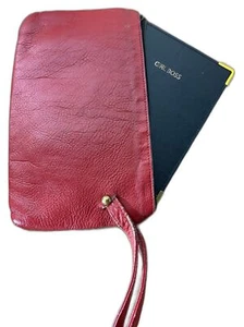 Red Leather wristlet purse 1970's  - Picture 1 of 5