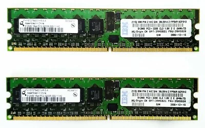 Infineon HYS72T64001HR-5-A 512MB PC2-3200 DDR2-400MHz DIMM 240-Pin PC Memory x2 - Image 1 of 2