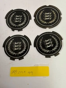 (4) CENTER CAPS  For 1977-1989 Ford LTD Cougar Crown Victoria BLACK - Picture 1 of 5