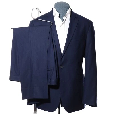 42R Kenneth Cole Reaction Dark-Blue Rayon-Blend Two-Piece Suit 35x28 Trousers L - Image 1 of 4