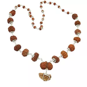 Rudraksha Siddha Mala / 1 to 14 Mukhi with GouriShankar & Ganesh Rudraksh Mala - Picture 1 of 2