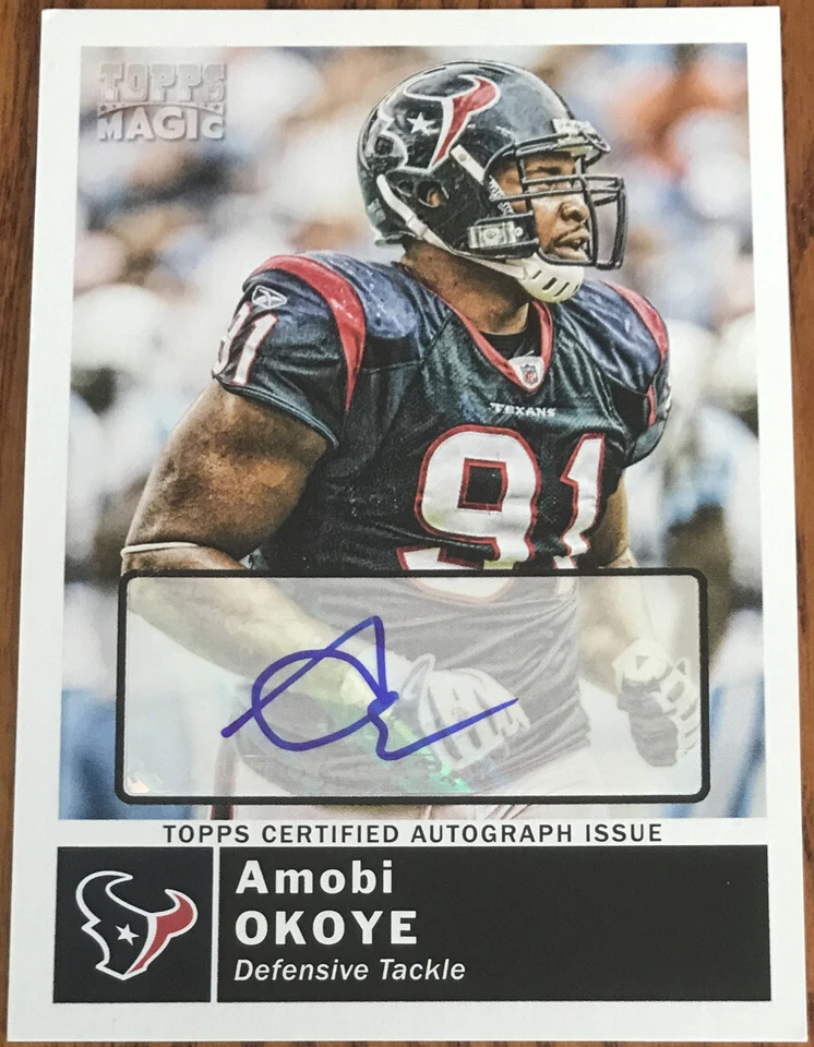 2010 Topps Magic Autographs Amobi Okoye #168 Houston Texans - Image 1 of 2