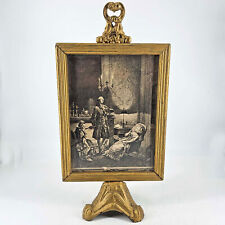 Vintage victorian scene Mirrored back ornate Vanity mirror on a stand