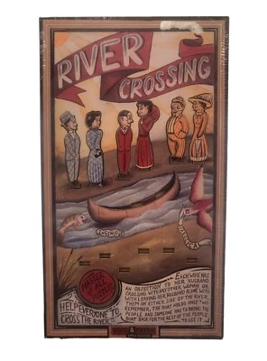 River Crossing Wood & Pieces Logic Bepuzzled 1997 5" x 8 3/4" Novelty Puzzle - Image 1 of 2