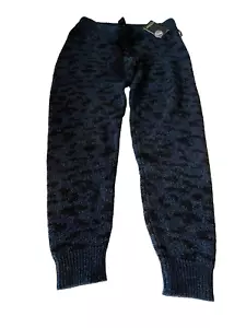 PJ Salvage Chenille Pants XS Blue Leopard Print Jogger Loungewear NWT Soft - Picture 1 of 3