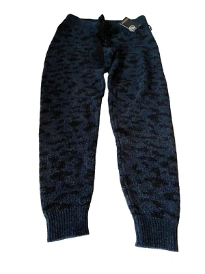 PJ Salvage Chenille Pants XS Blue Leopard Print Jogger Loungewear NWT Soft - Image 1 of 3
