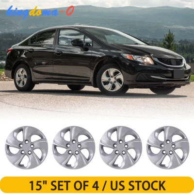 For 2013-2015 HONDA CIVIC SEDAN 15in Trim Wheel Rim Covers Bolt on Hub caps 4PCS - Image 1 of 4