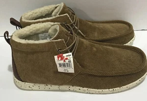 Botas de pana para hombre con cordón bronceado piel sintética talla 10M - Imagen 1 de 9