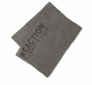 $128 Kenneth Cole Reaction Unisex Men's Gray Classic Logo Scarf Shawl One Size - Picture 1 of 1