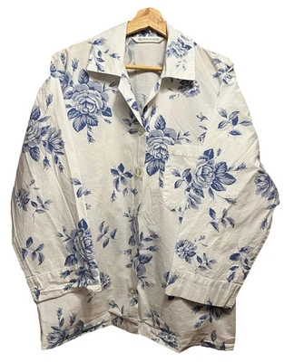 CAMISA DE DORMIR VICTORIA’S SECRET BLANCA AZUL ROSA FLORAL 100% ALGODÓN TALLA PEQUEÑA Foto 1 de 4