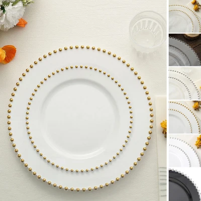 10 Platos de ensalada de plástico desechables redondos de 10 pulgadas con cuentas decoraciones de fiesta Foto 1 de 3