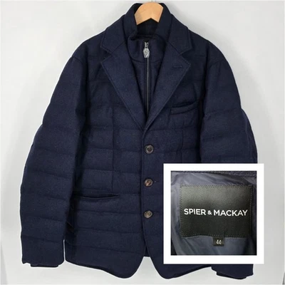 NWOT Spier & Mackay Down Blazer Navy Twill DiPray Wool Down Full Zip Men's 44 - Image 1 of 4