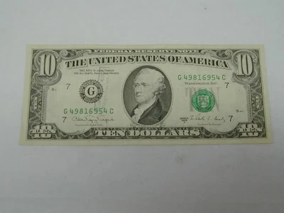 1988 A $10 Ten Dollars FRN US Banknote Bill G CHICAGO ILL. NICELY CIRCULATED - Image 1 of 2