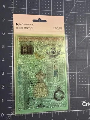 Reloj Momenta Estampillas Transparentes Vintage Collage Forma Vestido Sello Mariposa Foto 1 de 4