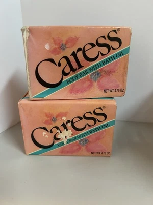 Barra de carrocería Lever Caress 1988 con aceite de baño vintage 4,75 OZ lote de 2 sellados Foto 1 de 3