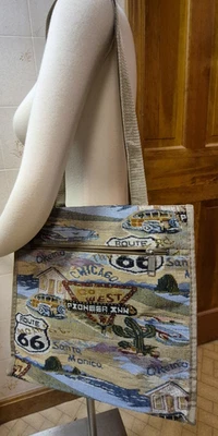 Bolsa de viaje Route 66 resistente tapiz 12 pulgadas x 12" x 5 - T3218A#66 Foto 1 de 4