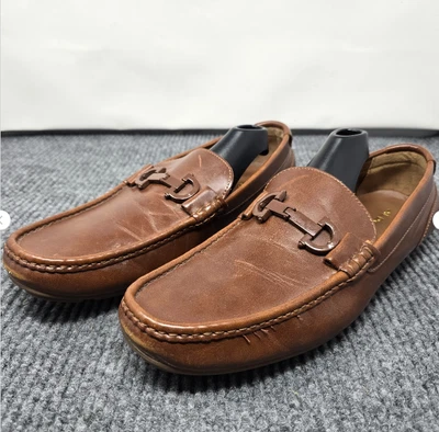 Aldo 鞋 男式 尺码 11 棕色皮革 Bit 乐福鞋 脚趾 一脚蹬 驾驶 休闲 — 第 1/4 张图片