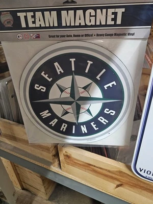 SEATTLE MARINERS MLB BASEBALL MAGNET CAR OFFICE 12 Inch Helmet NEW - Image 1 of 2