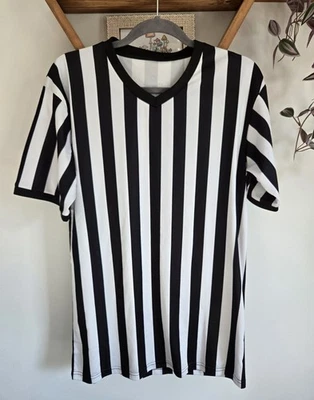 Camiseta Árbitro Deportivo Rayas Unisex Talla Mediana Manga Corta Foto 1 de 3