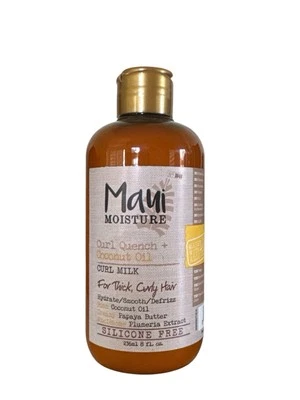 Maui Moisture Curl Quench + Coconut Oil Curl Milk For Curly Hair 8 Fl Oz New - Image 1 of 2