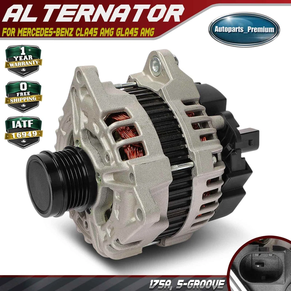 Alternador para Mercedes-Benz C117 X117 X156 CLA45 AMG 2014-2019 2021 CW 5 ranuras Foto 1 de 4