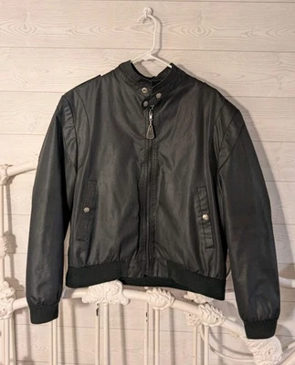 Vintage Bomber Jacket Motorcycle London Fog  Outdoors Unlimited Lined Nylon L - Image 1 of 4
