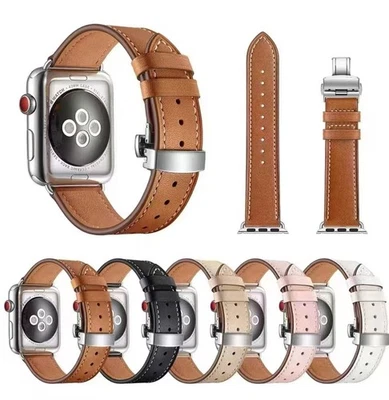 For Apple Watch Band Strap11 10 9 SE2/3 Ultra1/2/3 iWatch Leather Stylish Luxuyr - Image 1 of 2