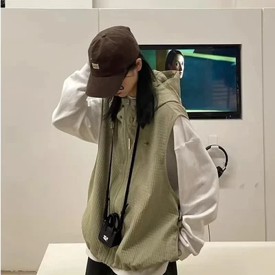 Vintage Japanische Karierte Kapuzenweste Unisex Arbeitskleidung Alltagsmode - Bild 1 von 4