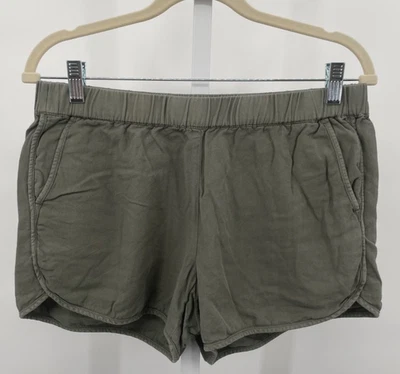 Madewell Olive 3" Elastic Waist Cotton Pull-On Shorts w/ pockets size Small - Image 1 of 4