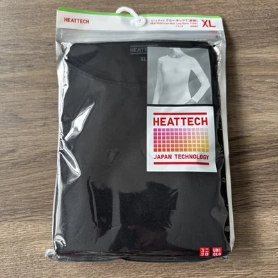 ¡NUEVO! Uniqlo Mujer HEATTECH Cuello Redondo Manga Larga Camiseta en X-Large (Negro) Foto 1 de 4
