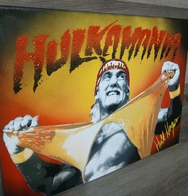 Hulk Hogan  Original 12 x 16 Canvas Painting. Not a print! Hulkamania - Image 1 of 4