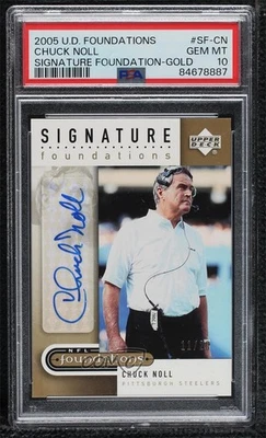 2005 NFL Foundations Signature Gold /20 Chuck Noll #SF-CN PSA 10 GEM MT Auto HOF - Image 1 of 2