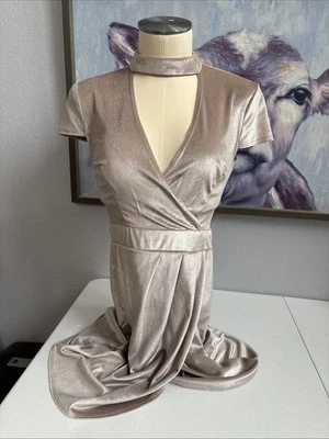 Vestido envolvente sintético espalda abierta B. Darlin Juniors/Mujer 3/4 rosa malva terciopelo Foto 1 de 4