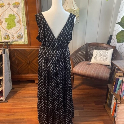 Maxi Vestido Bohemio Para Mujer Style & Co Negro Multi Diseño - Talla X Grande Foto 1 de 4