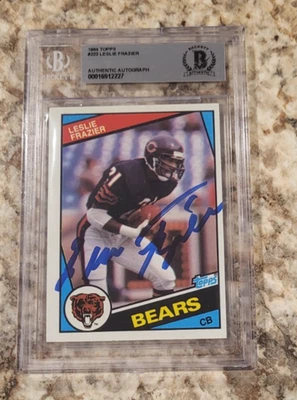 Leslie Frazier signed 1984 Topps card #223 Rookie Chicago Bears Beckett BAS Auto - Image 1 of 2