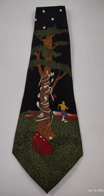 Corbata de cuello vintage con temática de golf novedad renacentista hecha a mano Foto 1 de 4