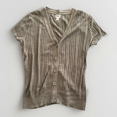 Mujeres Cárdigan Grande Tostado Suéter Acanalado Cuello Simulado Elena Gilbert Vampire Diaries Foto 1 de 4