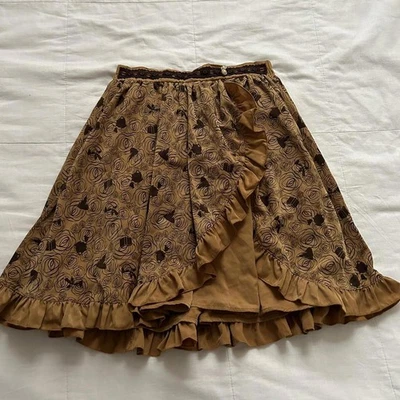 Hachas Mujer X Disney Naranja Marrón Estampado Volantes Falda Talla Mediana Foto 1 de 4