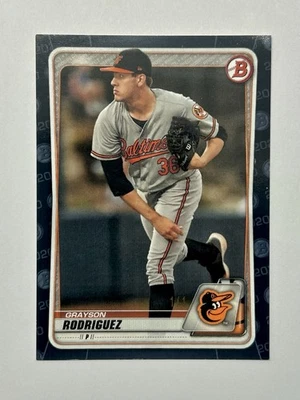 2020 Bowman Draft  #BD191 Grayson Rodriguez Black 1/1 Paper Oriole Angels 1 of 1 - Image 1 of 3