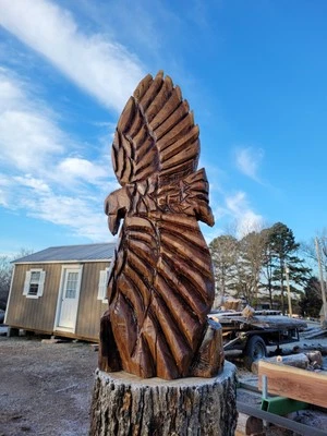 chainsaw carving eagle 3 ft, soaring Eagle