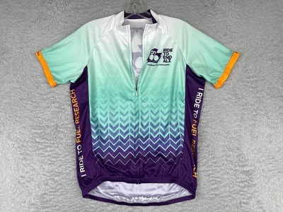 Primal Cycling Jersey Men Small Blue Purple Short Ride To End ALZ Full Zip Poly - Image 1 of 4