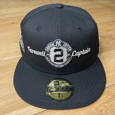Gorra New Era 59FIFTY New York Yankees Derek Jeter Capitán Salón de la fama 2020 Negra 7 1/2 MLB Foto 1 de 4