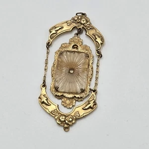 Art Deco Vintage Kampfer Glas Anhänger. Goldfarben. gebraucht  - Bild 1 von 5