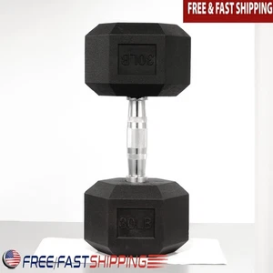 Hex Dumbbells Rubber Coated Hand Weights Home Gym Strength Training Fitness New - Picture 1 of 37