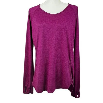 Top deportivo de manga larga THE NORTH FACE para mujer XL FlashDry agujero para el pulgar púrpura Foto 1 de 4