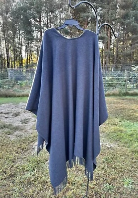 Mantón de cachemir y lana para mujer OUSDALE capa poncho tejido azul gris Escocia L@@K Foto 1 de 4