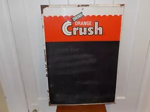 Vintage 1972 Drink Orange Crush Embossed Chalkboard Sign - Picture 1 of 6