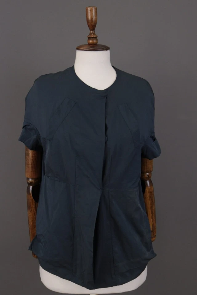 MARNI синий Snap короткий рукав блузка рубашка верхний размер 38 - Изображение 1 из 4