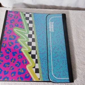 Mead Trapper Keeper Binder 1" Rings Funky Retro Outrun Sunset w/2 Folders - New - Picture 1 of 5